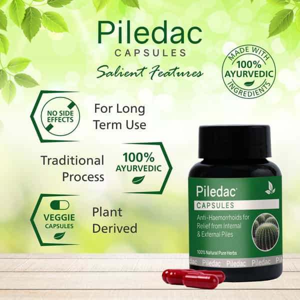 Piledac Capsules 30 Caps | Ayurvedic Piles Care Capsules | Pack Of 3