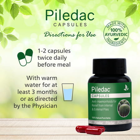 Piledac Capsules 30 Caps | Ayurvedic Piles Care Capsules | Pack Of 3