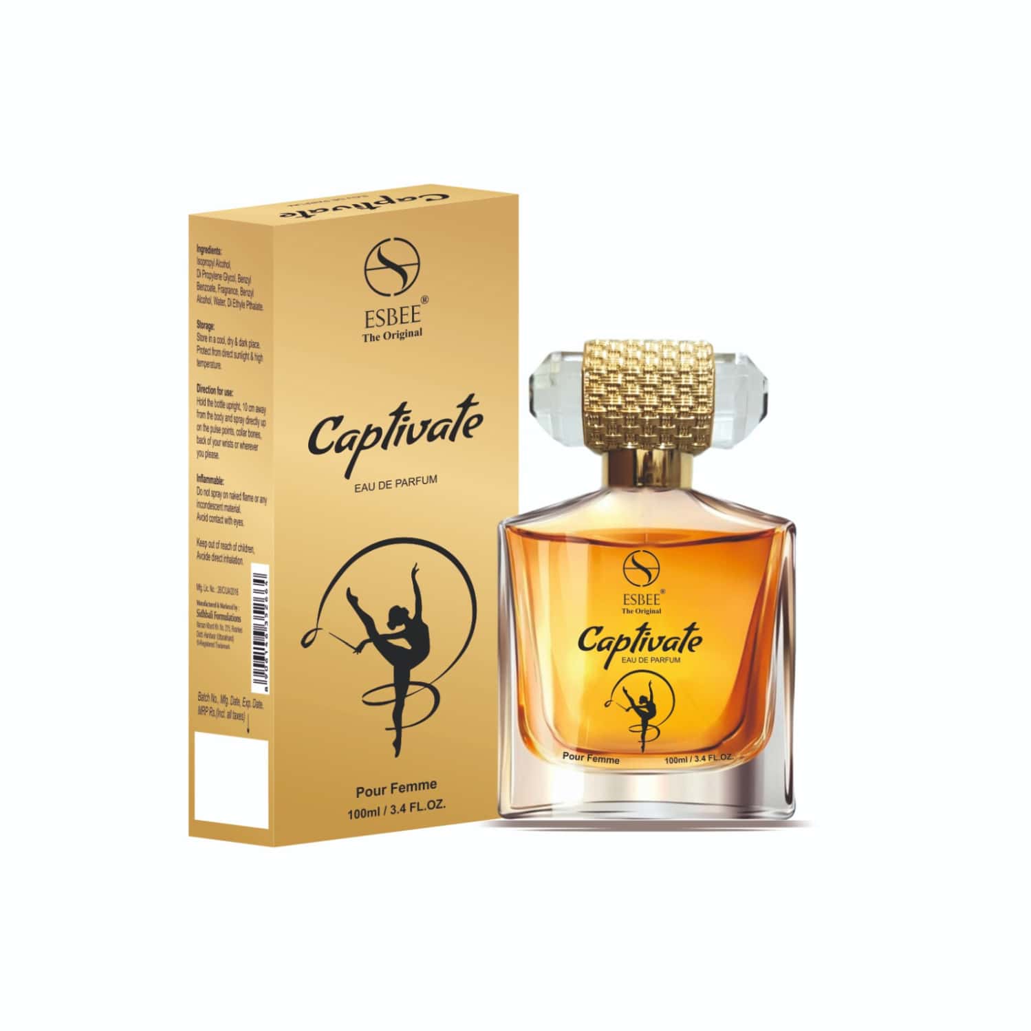 Esbee Captivate Eau De Parfum For Women - Long Lasting Premium Perfume | Up To 10 Hours | 100ml