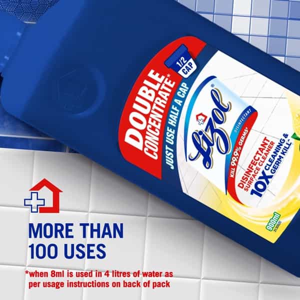 Lizol Double Concentrate Disinfectant Surface Cleaner ( Citrus ) - 900Ml