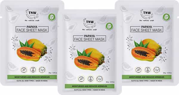 Tnw The Natural Wash Papaya Face Sheet Mask - Pack Of 3
