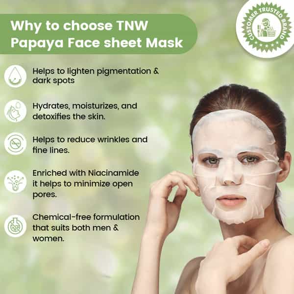 Tnw The Natural Wash Papaya Face Sheet Mask - Pack Of 3