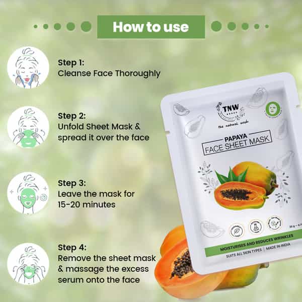 Tnw The Natural Wash Papaya Face Sheet Mask - Pack Of 3