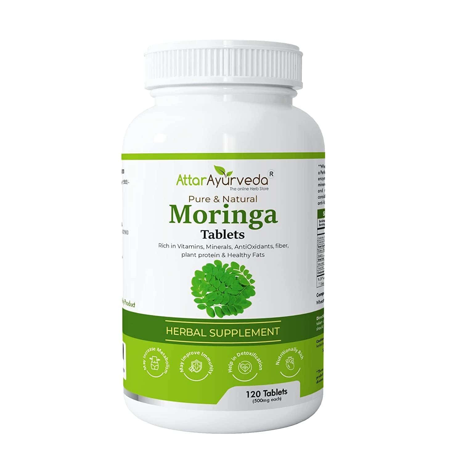 Attar Ayurveda Moringa Tablets 120 Tablets | 500 Mg Each