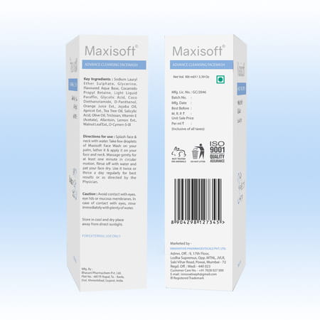 Maxisoft Advance Cleansing | 3 Way Antibacterial Action | Face Wash | Tube | 100 Ml | Pack Of 3
