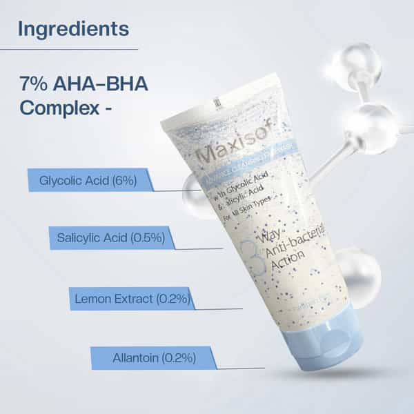 Maxisoft Advance Cleansing | 3 Way Antibacterial Action | Face Wash | Tube | 100 Ml | Pack Of 3