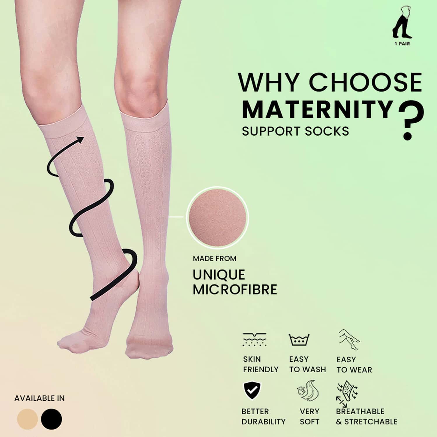 Sorgen Maternity Support Socks (Beige Medium)