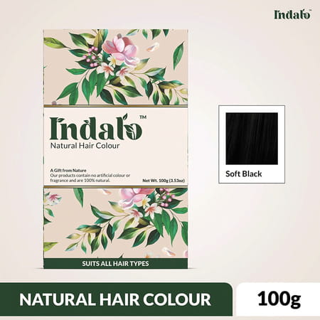 Indalo Natural Hair Colour No Ammonia No Ppd No Peroxide Soft Black - 100g