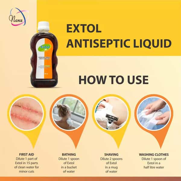 Extol Antiseptic Liquid For First Aid | Surface Disinfection And Personal Hygiene 500Ml
