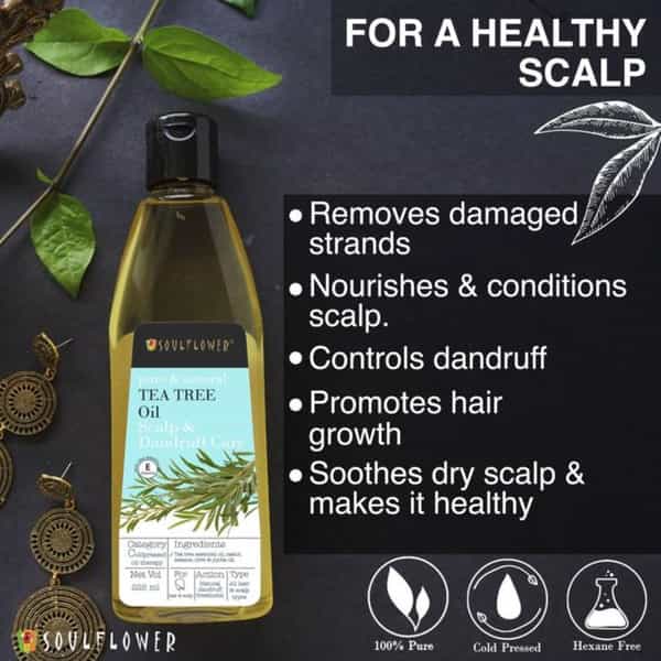 Soulflower Tea Tree Anti Dandruff Hair Oil 225Ml