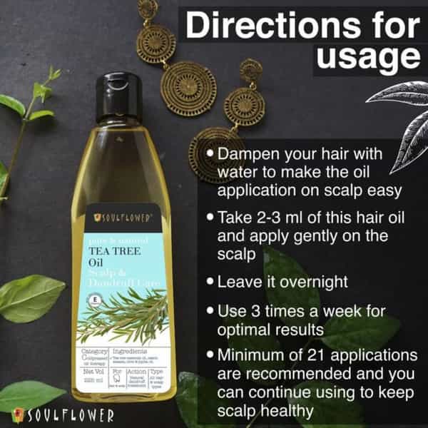 Soulflower Tea Tree Anti Dandruff Hair Oil 225Ml