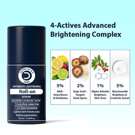 Dermistry Intimate Private Part Vaginal Bikini Area Lightening Whitening Roll On Serum 50ml