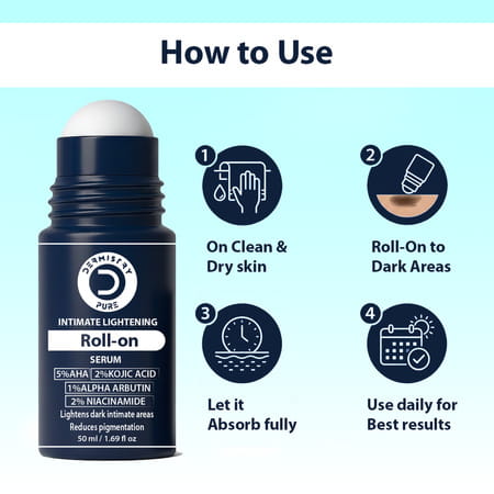 Dermistry Intimate Private Part Vaginal Bikini Area Lightening Whitening Roll On Serum 50ml