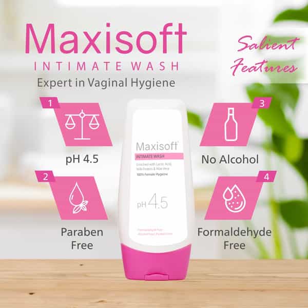 Maxisoft Intimate Wash | Ph 4.5 | Bottle | 100 Ml | Pack Of 3