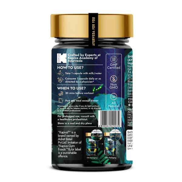Kapiva Shilajit Gold Capsules | Contains 24 Carat Gold | Boosts Stamina In 4 Weeks | 100% Ayurvedic