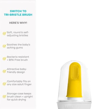 Tinycrawl Tri-Bristle Finger Brush For Babies