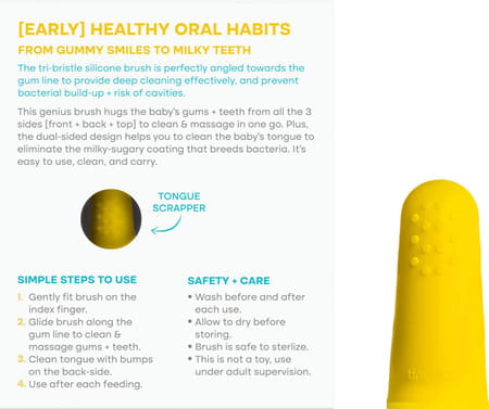 Tinycrawl Tri-Bristle Finger Brush For Babies