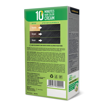Nisha Quick Color 10 Minutes Creme Hair Colour Natural Black 120G | No Ammonia | Permanent | Unisex
