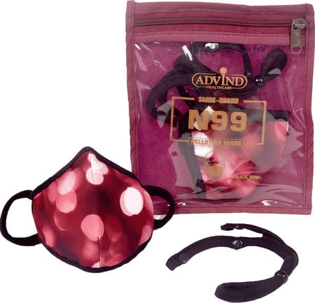 Advind Healthcare Smog Guard N99 Kids Mask Without Valve - Red Polka Dots Design