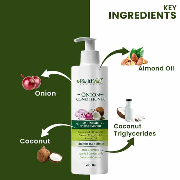 Health Veda Organics Onion Conditioner For Hair Growth & Hair Fall Control (200 Ml)
