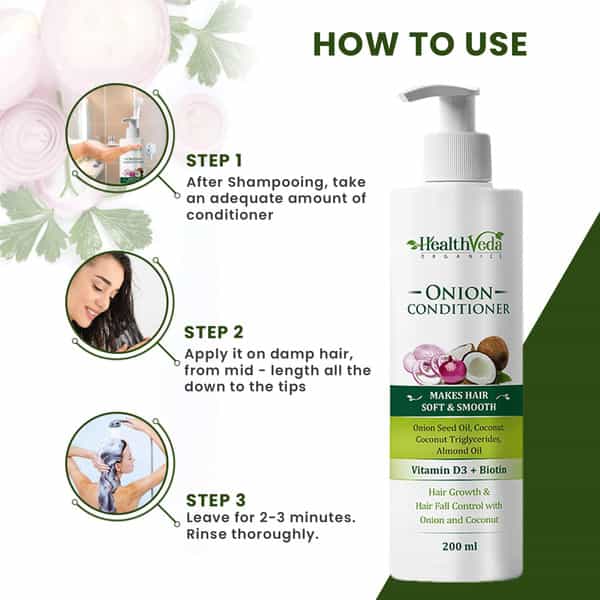 Health Veda Organics Onion Conditioner For Hair Growth & Hair Fall Control (200 Ml)