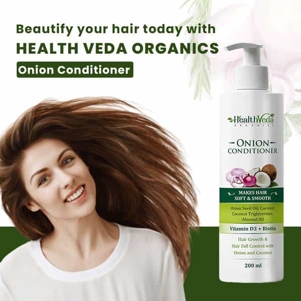 Health Veda Organics Onion Conditioner For Hair Growth & Hair Fall Control (200 Ml)