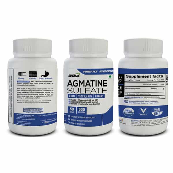 Nutrija Agmatine Sulfate -100 Grams (Usp Grade) 100% Pure Powder | Boost Nitric Oxide (100 Grams)