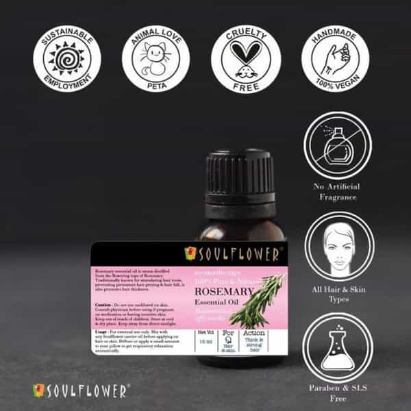 Soulflower Rosemary Essential Oil 15Ml