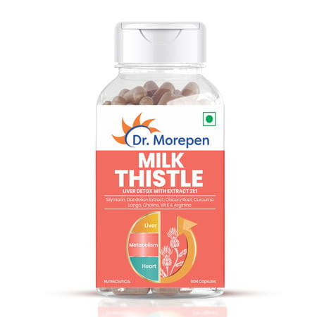 Dr. Morepen Milk Thistle+ | Lever Detox With Extract | Capsules | 60 No'S