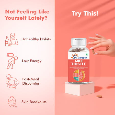 Dr. Morepen Milk Thistle+ | Lever Detox With Extract | Capsules | 60 No'S