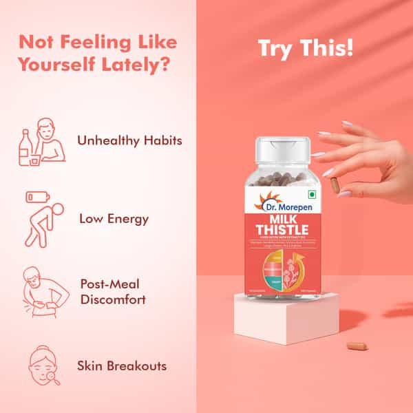 Dr. Morepen Milk Thistle+ | Lever Detox With Extract | Capsules | 60 No's