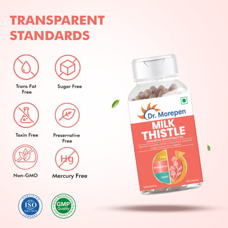 Dr. Morepen Milk Thistle+ | Lever Detox With Extract | Capsules | 60 No'S