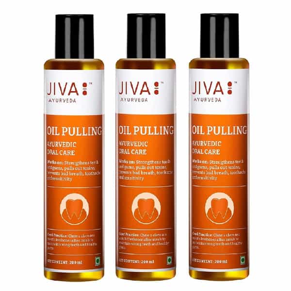Jiva Oil Pulling Ayurvedic Oral Care For Teeth And Gums - 200Ml (Pack Of 3)