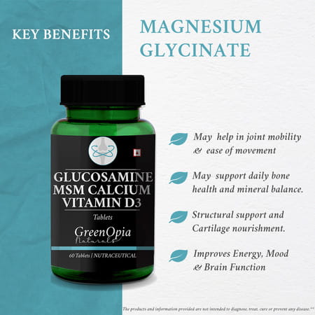 Greenopia Glucosamine Msm Calcium Vitamin D3 60 Tablets