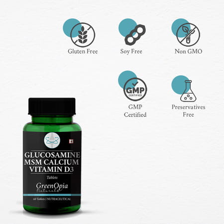 Greenopia Glucosamine Msm Calcium Vitamin D3 60 Tablets