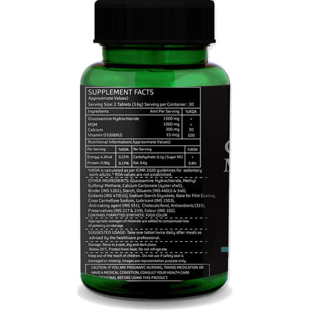 Greenopia Glucosamine Msm Calcium Vitamin D3 60 Tablets