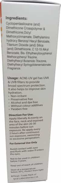 Acne Uv | Spf 30+ | Advanced Light Protection Silicone Sunscreen Gel 60 Gm