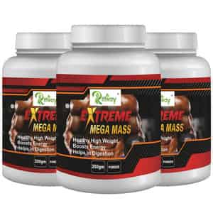 Riffway Extreme Mega Mass Weight Gain Powder | Conveniently Increase Daily Caloric Intake (3x200gm)