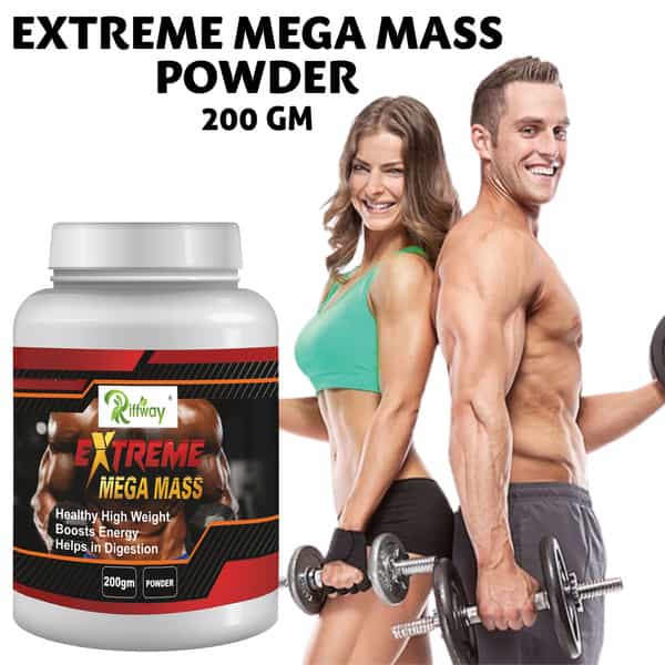 Riffway Extreme Mega Mass Weight Gain Powder | Conveniently Increase Daily Caloric Intake (3X200gm)