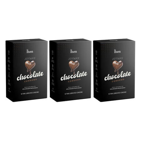 Formen Joymax Condoms For Men 10 Disposable Pouches Chocolate Flavour-10 Count (Pack Of 3)