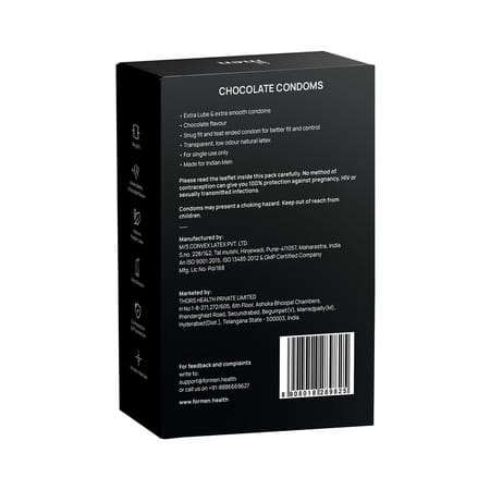 Formen Joymax Condoms For Men 10 Disposable Pouches Chocolate Flavour-10 Count (Pack Of 3)