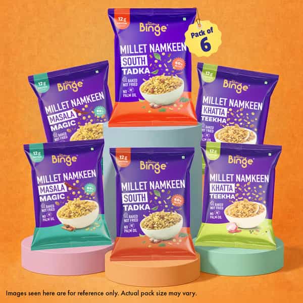 The Healthy Binge Assorted Millet Namkeen Combo 180G (Pack Of 6)