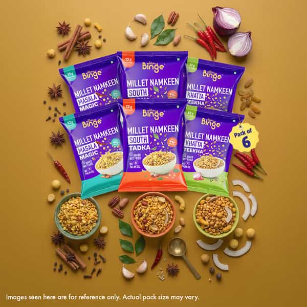 The Healthy Binge Assorted Millet Namkeen Combo 180G (Pack Of 6)