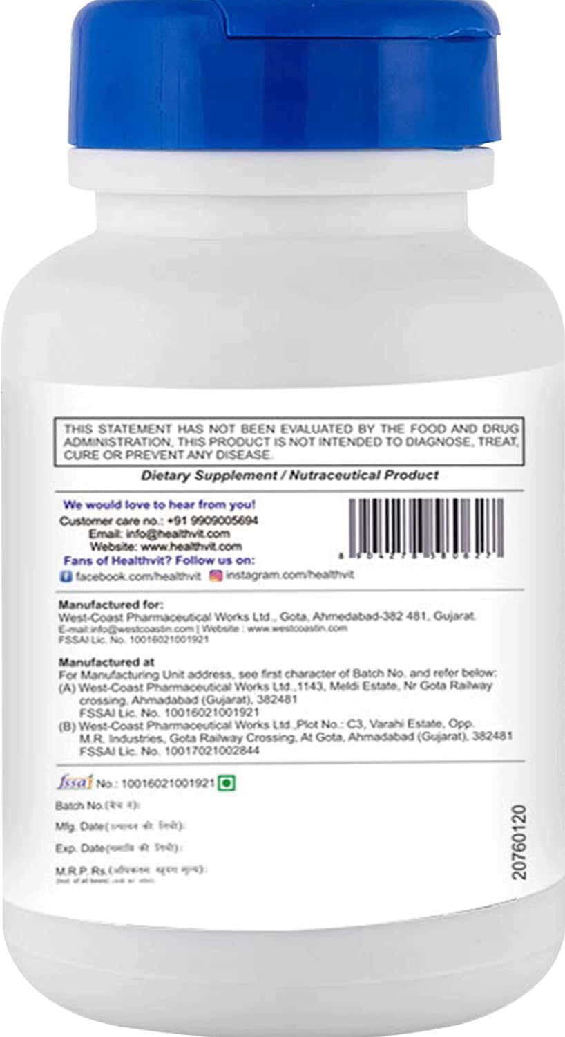 Buy HEALTHVIT MAGNESIUM OXIDE 400 MG 60 CAPSULES Online & Get Upto 60