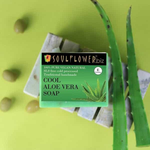 Soulflower Cool Aloe Vera Soap 150Gm