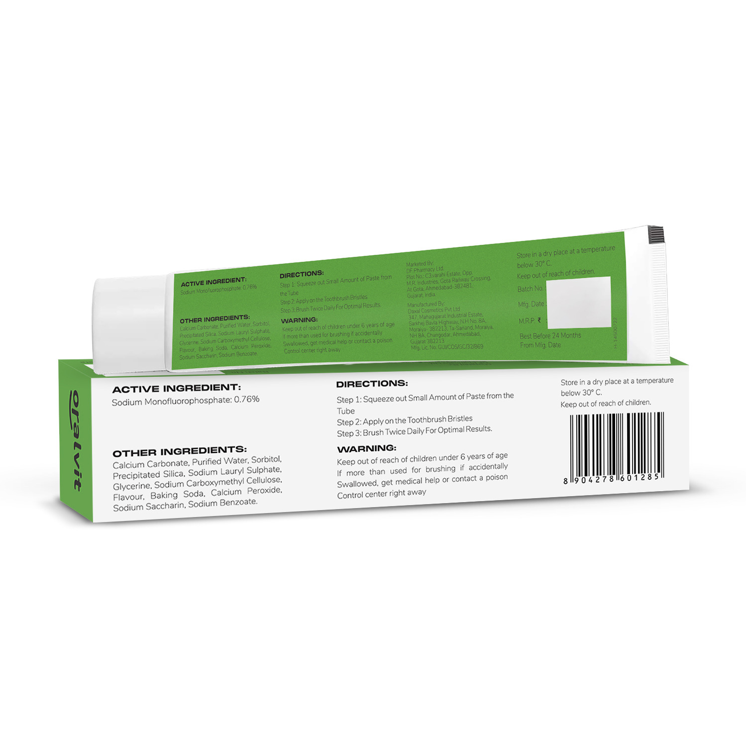 Buy ORALVIT BAKING SODA AND PEROXIDE TOOTHPASTE FOR WHITENING & ANTI