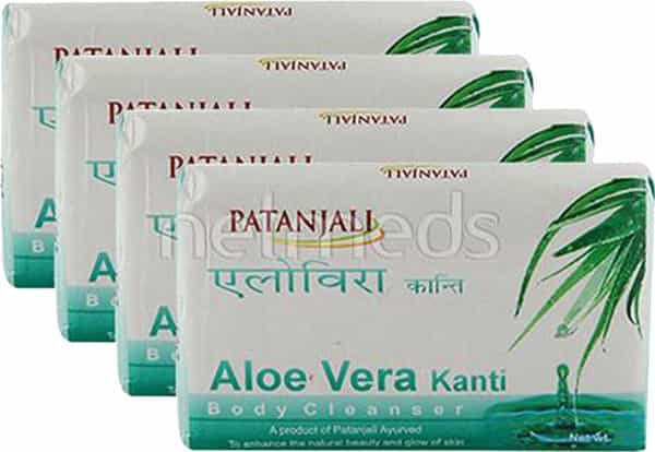 Patanjali Aloevera Kanti Body Cleanser Soap Pack Of 4*75 Gm