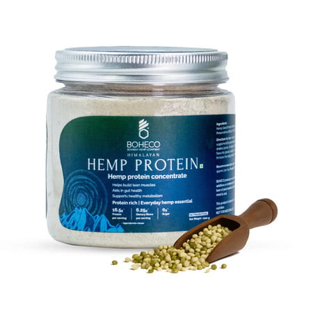 Boheco Himalayan Hemp Protein Powder | Has 50% Protein Content | Plant-Based Supplement | 500 Gm