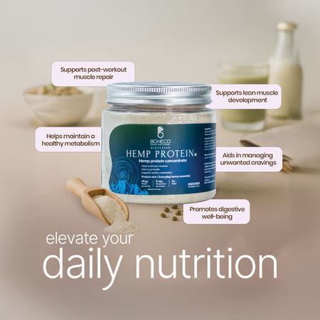 Boheco Himalayan Hemp Protein Powder | Has 50% Protein Content | Plant-Based Supplement | 500 Gm
