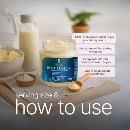 Boheco Himalayan Hemp Protein Powder | Has 50% Protein Content | Plant-Based Supplement | 500 Gm